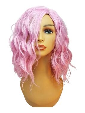💖Women’s Etsy Handmade Pink Wavy Costume Bachelorette Party Halloween Wig